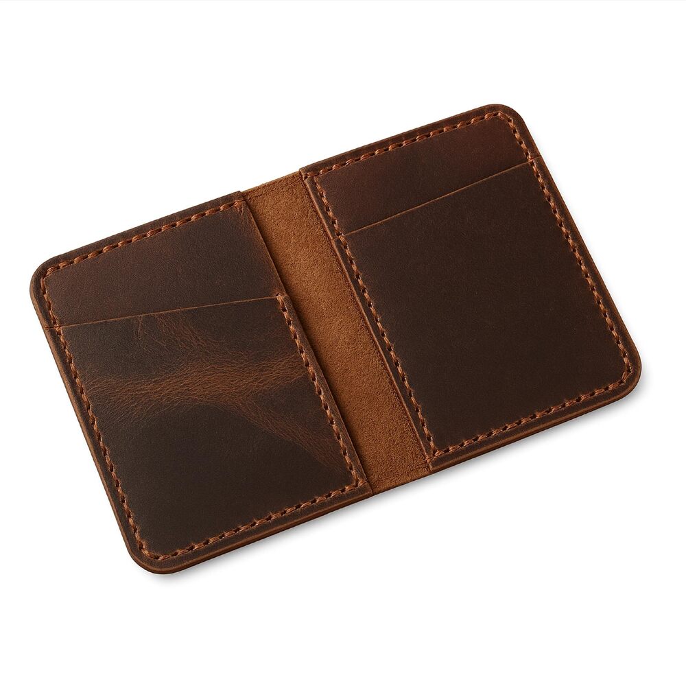 1233 Bifold Leather Wallet Brown Vintage Leather Wallet - Credit Card Case